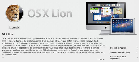 Mac OS X Lion su AppStore