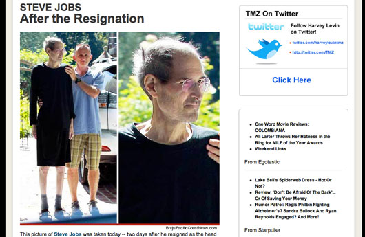 Steve Jobs dopo l'annuncio delle dimissioni