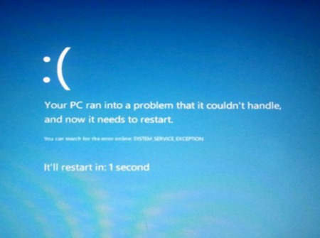 Blue Screen of Death in Windows 8