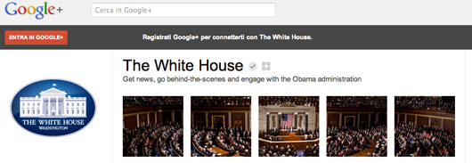 La Casa Bianca su Google+