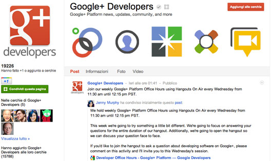 Google+ Developers