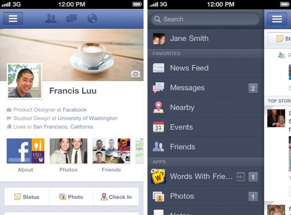 Nuova app iOS per Facebook