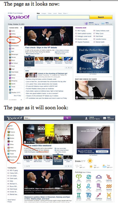 Una nuova home-page per Yahoo!