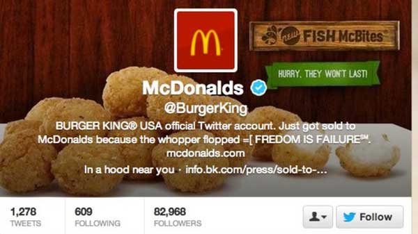 Attaccato l'account di Burger King su Twitter