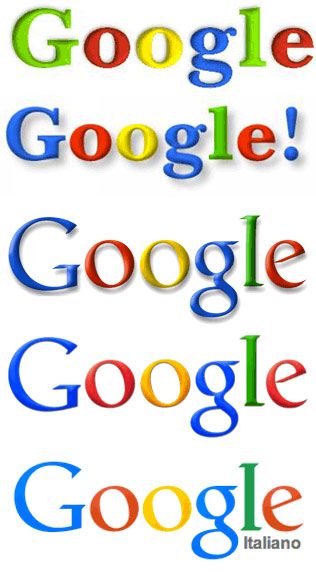 Evoluzione marchio Google