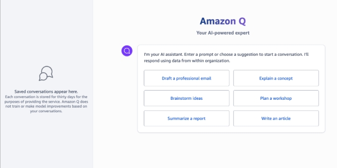 AWS lancia il chatbot Amazon Q