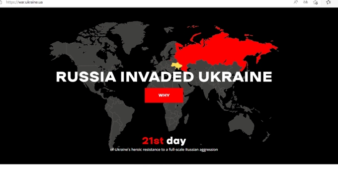 Un sito Web racconta la guerra in Ucraina